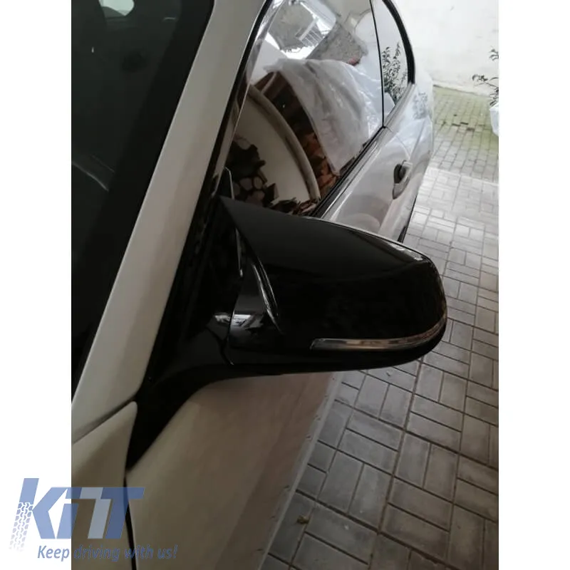 Mirror Covers suitable for BMW 1 2 3 4 X1 i3 M4 Look Glossy Black 2 Pieces