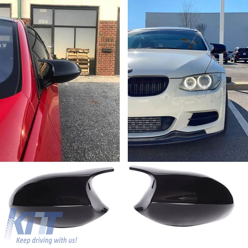 Mirror Covers suitable for BMW 1 E87/E81/E82/E88, 3 E90, E91 05-08 / E92, E93 06-10 M3/M4 Look Black Glossy 2 Pieces