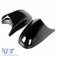 Mirror Covers suitable for BMW 1 E87/E81/E82/E88, 3 E90, E91/E92, E93 M3/M4 Look Facelift LCI Models Black Glossy 2 Pieces