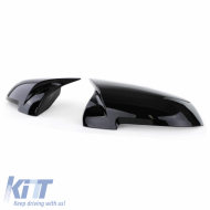 Mirror Covers suitable for BMW 5 F10 / F11 LCI (Facelift), 6 F06, F12, F13, 7 F02, F03, F04, 14-18 M4 Look Glossy Black 2 Pieces