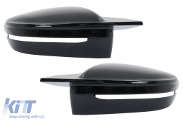 Mirror Covers suitable for BMW 5 Series G30 G31 G38 (2017-2019) 6 Series G32 (2017-2019) 7 Series G11 G12 (2015-2019) 8 Series G14 G15 G16 (2017-2019) M Sport Design Glossy Black LHD-image-6111229