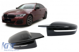 Mirror Covers suitable for BMW 5 Series G30 G31 G38 (2017-2019) 6 Series G32 (2017-2019) 7 Series G11 G12 (2015-2019) 8 Series G14 G15 G16 (2017-2019) M Sport Design Glossy Black LHD - MCBMG30M5CP