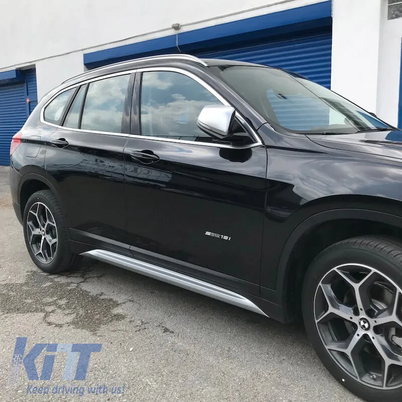 Mirror Covers suitable for BMW X1 F48 15+, 2 F45 / F46 14+ Brushed Aluminum 2 Pieces