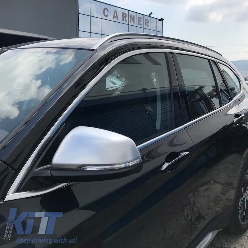 Mirror Covers suitable for BMW X1 F48 15+, 2 F45 / F46 14+ Brushed Aluminum 2 Pieces
