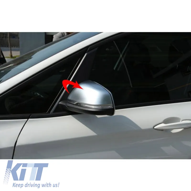 Mirror Covers suitable for BMW X1 F48 15+, 2 F45 / F46 14+ Brushed Aluminum 2 Pieces