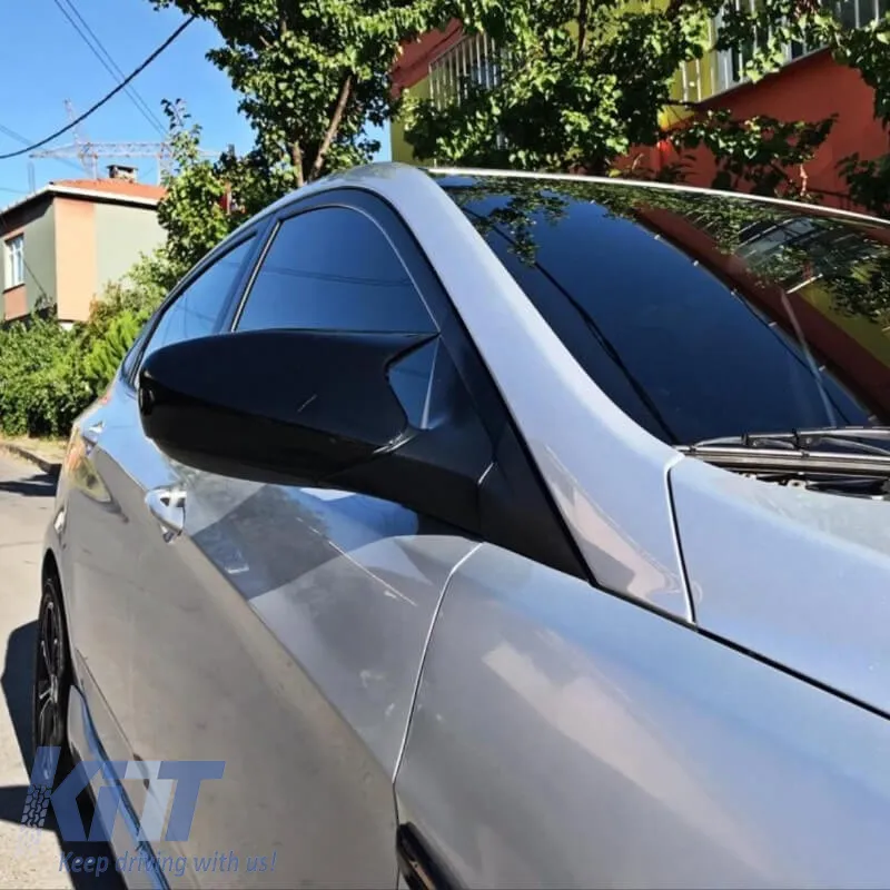 Mirror Covers suitable for Hyundai Accent 2011-2018 Without Indicators Glossy Black 2 Pieces