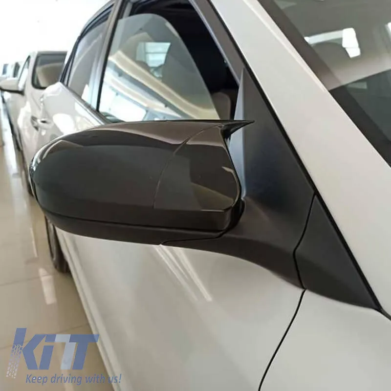 Mirror Covers suitable for Hyundai I20 2014-2020 Without Indicators Glossy Black 2 Pieces
