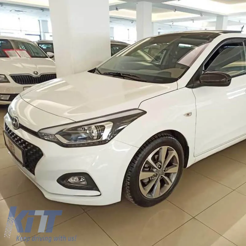 Mirror Covers suitable for Hyundai I20 2014-2020 Without Indicators Glossy Black 2 Pieces