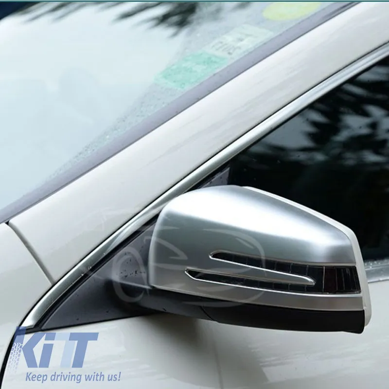 Mirror Covers suitable for Mercedes-Benz W212 W221 W204 X204 W207 W246 W176 X156 C117 Brushed Aluminum 2 Pieces