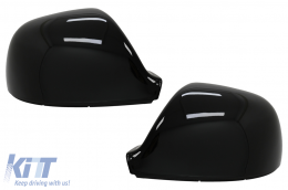 Mirror Covers suitable for VW Amarok (2010-2020) Transporter Multivan T5 Facelift (2010-2015) Transporter T6 (2016-2018) Piano Black - MCVWAMK