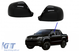 Mirror Covers suitable for VW Amarok (2010-2020) Transporter Multivan T5 Facelift (2010-2015) Transporter T6 (2016-2018) Piano Black-image-6068124