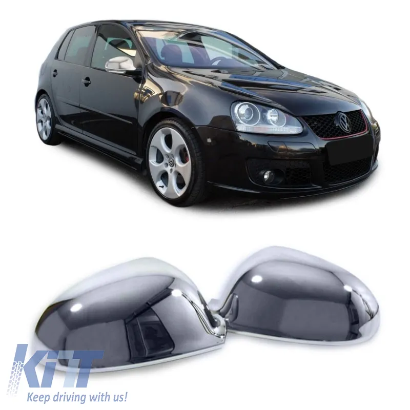 Mirror Covers suitable for VW Golf V (5) 03-08 / Jetta 05-10 / Eos 06-08 / Sharan 04-10 / Passat 3BG 04-05 Chrome 2 Pieces