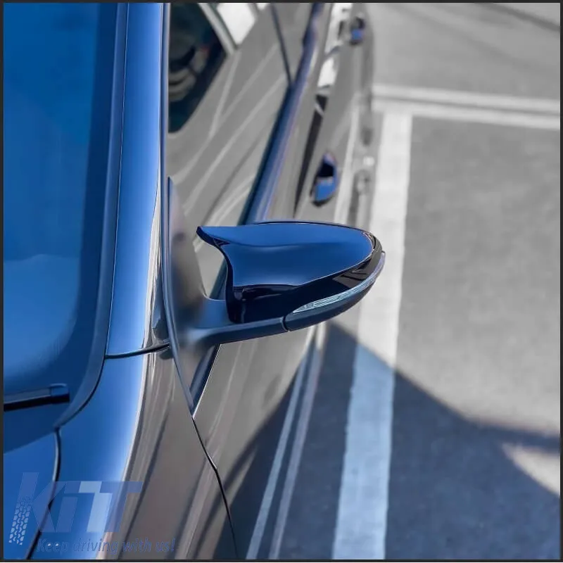 Mirror Covers suitable for VW Golf VI (6) 08-12, Touran 10-15 R Look Clip On Glossy Black 2 Pieces