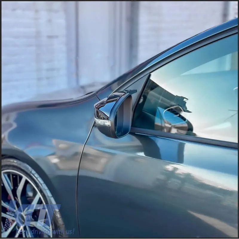 Mirror Covers suitable for VW Golf VI (6) 08-12, Touran 10-15 R Look Clip On Glossy Black 2 Pieces