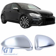 Mirror Covers suitable for VW Golf VII (7) 12-20 / Touran 15+ Brushed Aluminum 2 Pieces