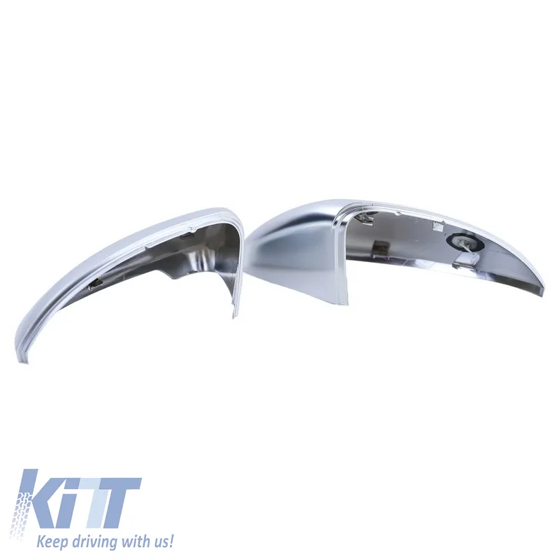 Mirror Covers suitable for VW Golf VII (7) 12-20 / Touran 15+ Brushed Aluminum 2 Pieces