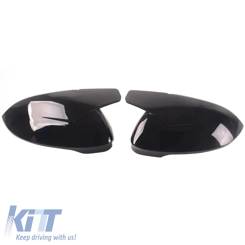 Mirror Covers suitable for VW Golf VIII (8) 20+ without Lane Assist R Look Clip On Glossy Black 2 Pieces