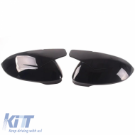 Mirror Covers suitable for VW Golf VIII (8) 20+ without Lane Assist R Look Clip On Glossy Black 2 Pieces