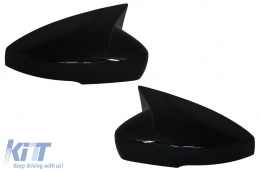 Mirror Covers suitable for VW Polo 6R 6C MK5 (2009-2017) Up! Hatchback (09.2016-2019) Piano Black