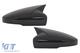 Mirror Covers suitable for VW Polo 6R 6C MK5 (2009-2017) Up! Hatchback (09.2016-2019) Carbon Look - MCVWPO6RCF