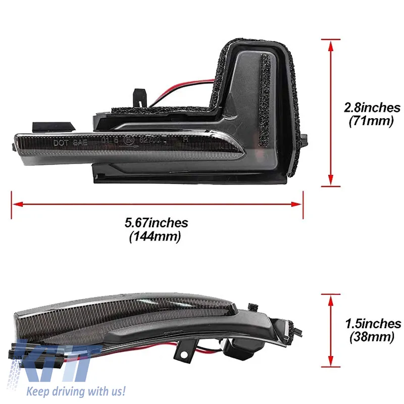 Mirror Indicators suitable for Volvo XC60 14+ / XC90 14+ / V90 16+ Led Dynamic Black Smoke 2 Pcs