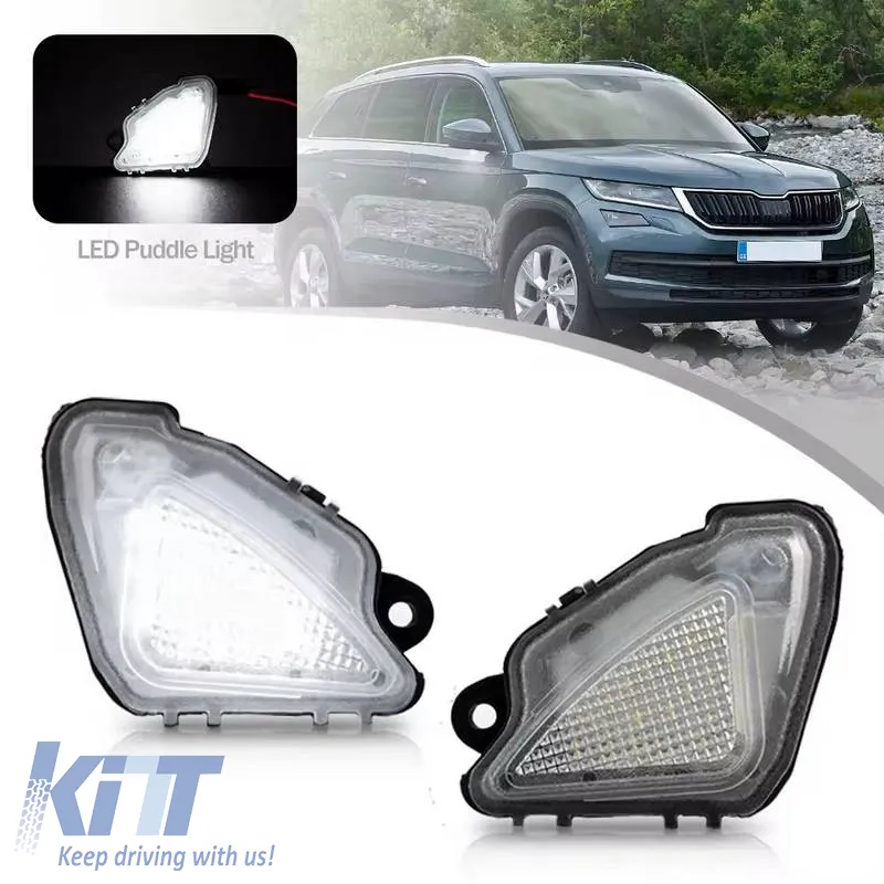 Mirror Led Lights suitable for Skoda Octavia 2017-2020, Superb 2015-2023, Karoq 2017+, Kodiaq 2016+, VW T-roc 2018+ Led 6000K White 2 Pcs