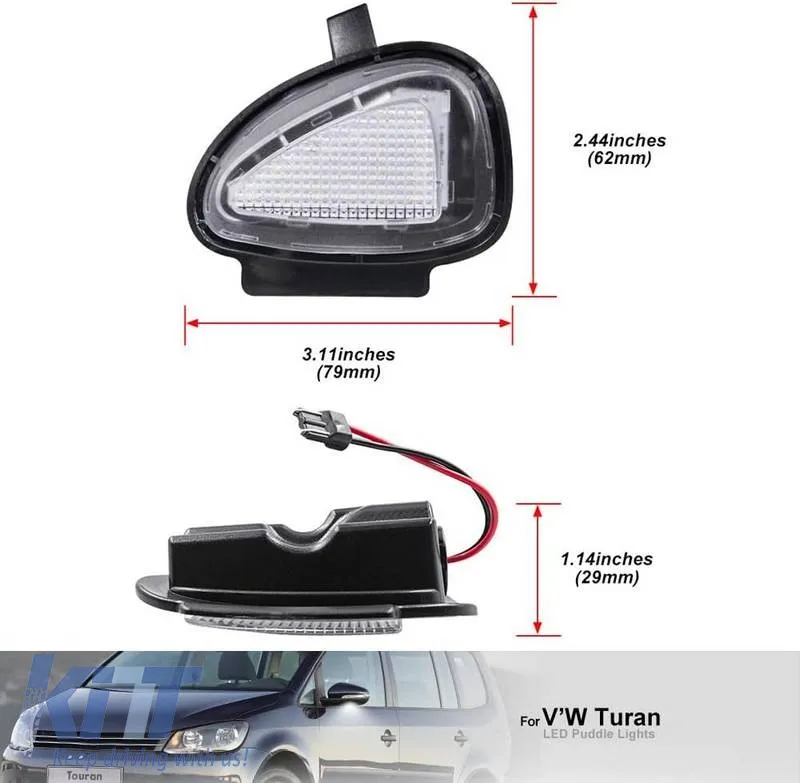 Mirror Led Lights suitable for VW Golf (VI) 6 08-12 / Touran 10-15 Led 6000K White 2 Pcs