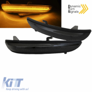 Mirror Led suitable for Citroen C3 16+, C4 Cactus 18+, Opel Corsa F 19+, Peugeot 208 12-20, 2008 13-20 Dynamic Led Canbus Black 2 Pcs
