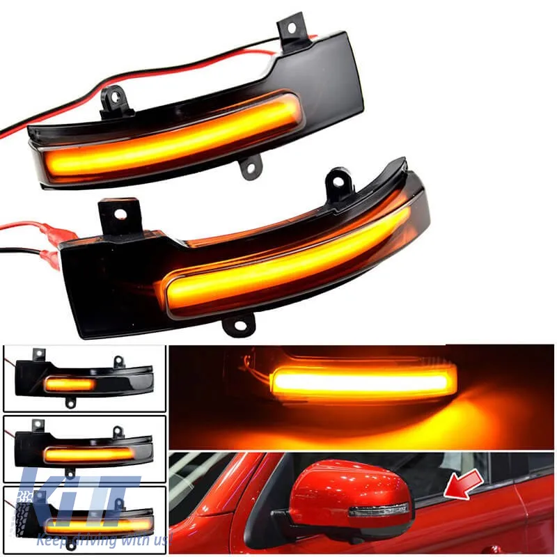 Mirror Led suitable for Citroen C4 Air Cross 12-15 / Mitsubishi ASX 10-14, L200 05-15, Pajero, Pajero Sport 08+, Outlander 12+ / Peugeot 4008 12-17 Dynamic Led Canbus Black 2 Pcs