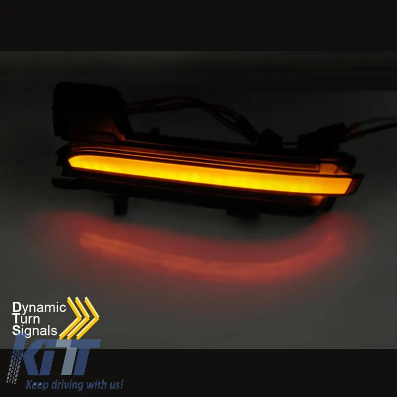 Mirror Led suitable for Skoda Kodiaq 16+ / Karoq 17+ Black (Vehicles Without Rear View Camera) Dynamic Smoke 2 Pcs
