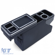 Mittelkonsole mit Staufächern, glänzendes schwarzes Leder, geeignet für VW Bus T5 T6 ab 03-image-6206445
