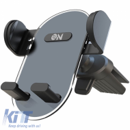 Mobile holder suitable for dashboard and for car air vents with arm and adjustable hooks on mobile accessories, black, 1 piece.