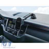 Mobile holder suitable for dashboard and for car air vents with arm and adjustable hooks on mobile accessories, black, 1 piece.
