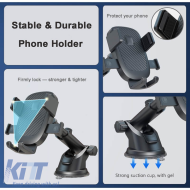 Mobile Holder suitable for Dashboard with Hooks and Adjustable Angle on Mobile Accessories Black 1 Piece