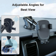 Mobile Holder suitable for Dashboard with Hooks and Adjustable Angle on Mobile Accessories Black 1 Piece