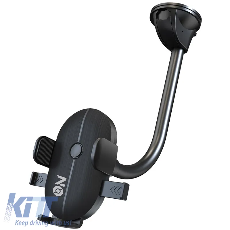 Mobile Holder suitable for Windscreen with Suction Cup and Flexible Arm on Mobile Accessories Black 1 Piece