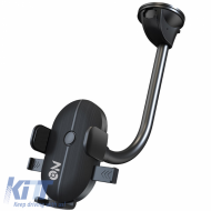 Mobile Holder suitable for Windscreen with Suction Cup and Flexible Arm on Mobile Accessories Black 1 Piece