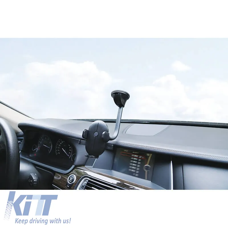 Mobile Holder suitable for Windscreen with Suction Cup and Flexible Arm on Mobile Accessories Black 1 Piece