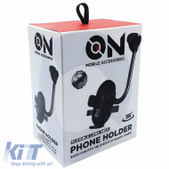 Mobile Holder suitable for Windscreen with Suction Cup and Flexible Arm on Mobile Accessories Black 1 Piece