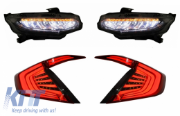image-20-Montažna Prednja svijetla i stražnja svjetla prikladna za HONDA Civic MK10 (FC/FK) 2016+ Limuzina Full LED sekvencijalna dinamička svjetla za okretanje crvena/dimna