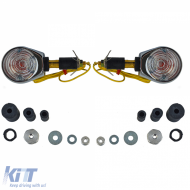 Motorcycle bull's-eye indicators handlebar end indicators chrome clear with E-mark - ODSH6021798