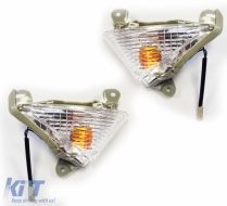 Motorcycle clear glass front indicator fits Kawasaki Z 1000 10-13 with E-mark - ODSK6025455