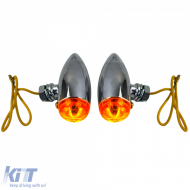 Motorcycle Halogen Universal Indicator Bullet Style Chrome with E-Mark - ODSH6025513