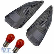 Motorcycle indicator lenses smoked tinted including bulbs rear for Suzuki