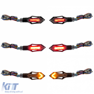 Motorcycle LED Indicator Taillight Combo Black Clear Pair with E-Mark-image-6258528
