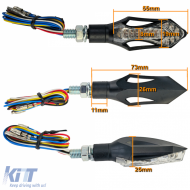 Motorcycle LED Indicator Taillight Combo Black Clear Pair with E-Mark-image-6258531