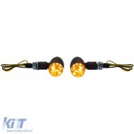 Motorcycle LED Micro Indicator Bullet Custom Mini Indicator Black with E-Mark