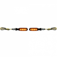 Motorcycle LED Mini Indicator AMP Black Smoked Glass Universal with E-Mark - ODSHMO2165