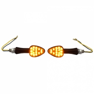 Motorcycle LED Mini Indicator ELEGANT Custom Mini Indicator Black with E-Mark