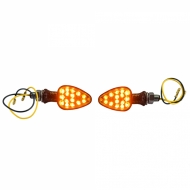 Motorcycle LED Mini Indicators Custom Elegant Carbon Style with E-Mark